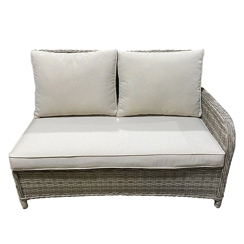 Outdoor Garden Patio Furniture  Rattan Sofa Set With Square Rising/Liftable Table With Ottoman/Stools