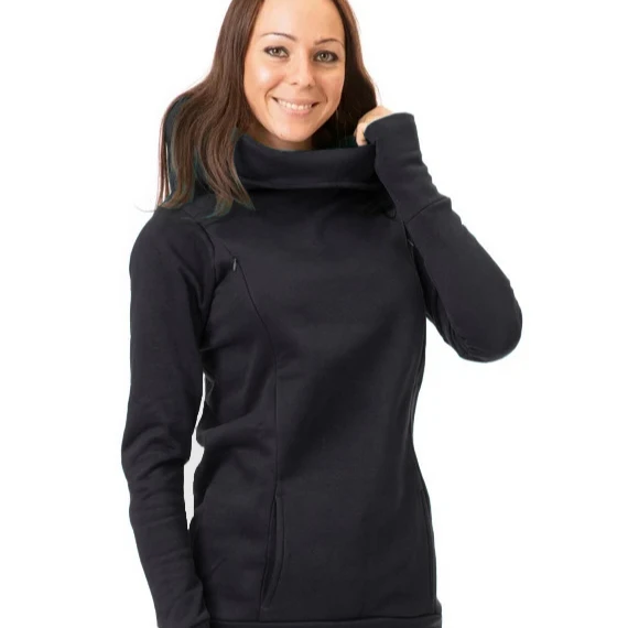 New breast-feeding pregnant women add velvet thickened hat long sleeve exposed half-finger suit