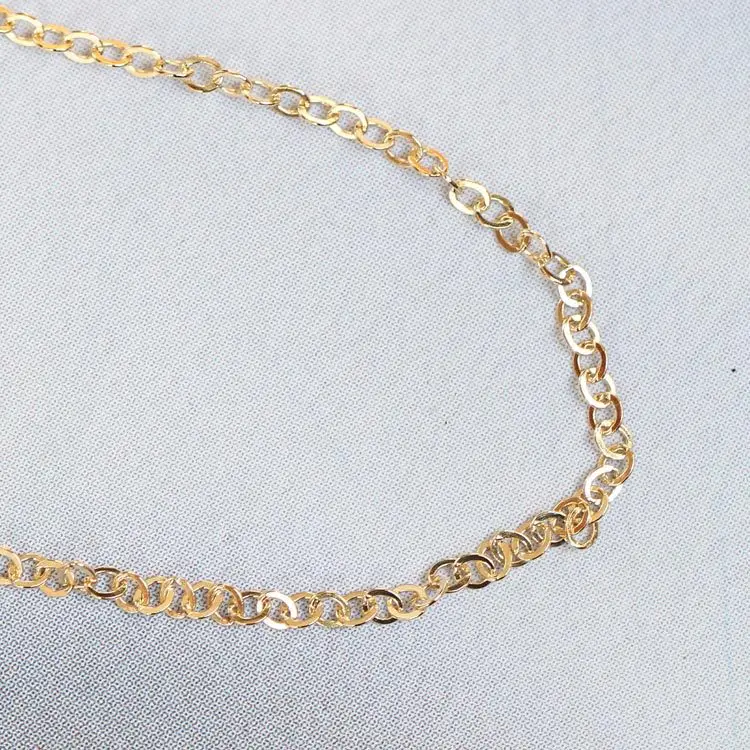 Good Quality US Imported Flat Chain 14K Gold Filled Oval Chain