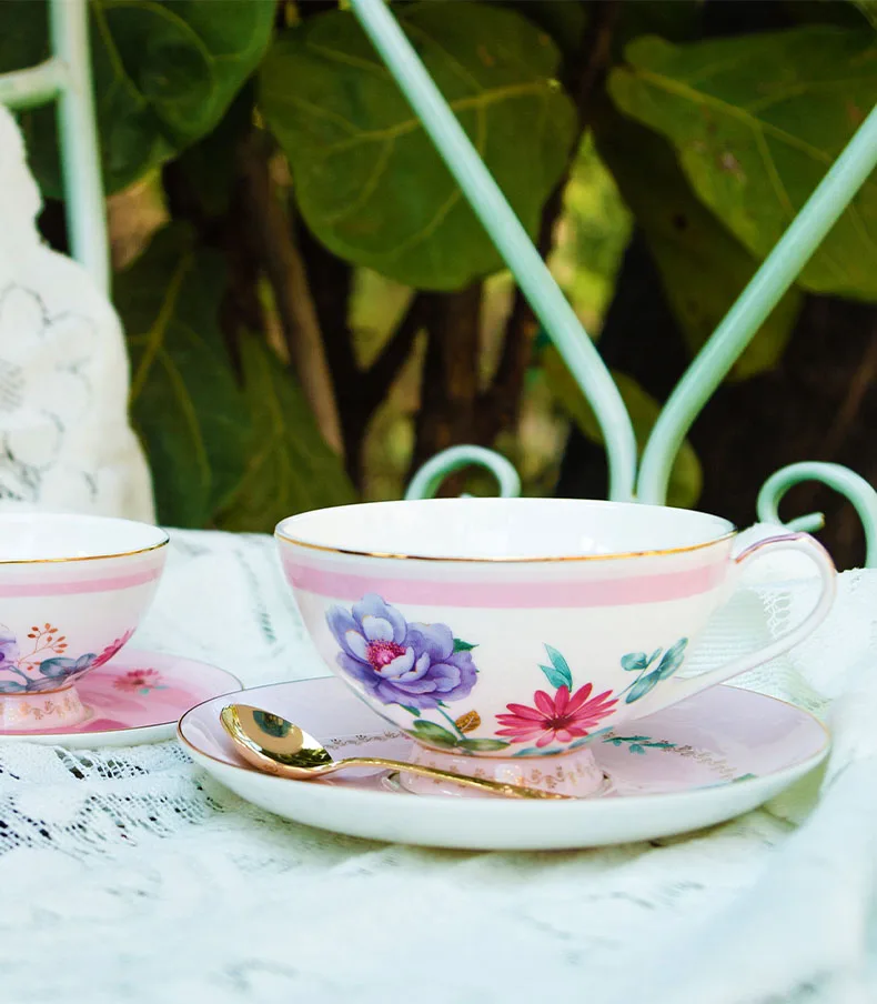 China Wholesale Custom Reusable Hand Made Coffee and Tea Cup with Saucer Pink Cardamom Green Tea Cups