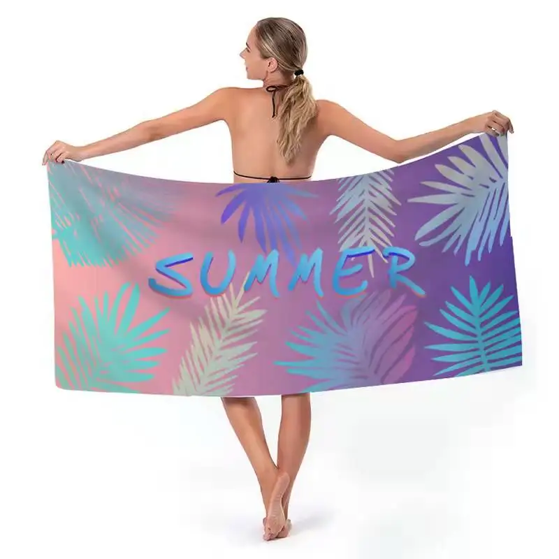 Large Size New Style Rectangular Quick-Drying Custom Rectangular Reactive Printed microfiber Dollar Money Beach Towels
