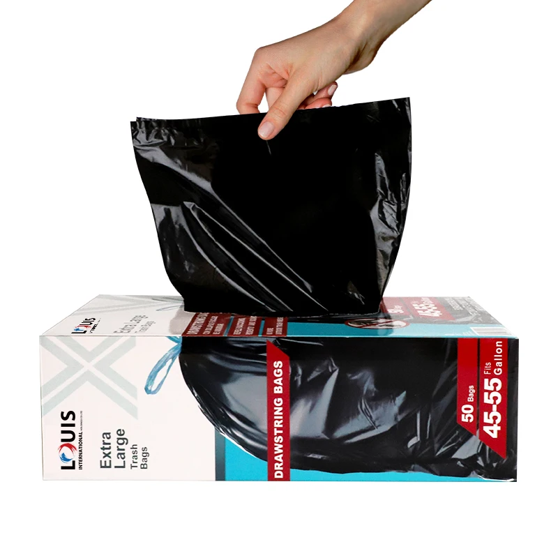 Hot sale 30 gallon Tall Kitchen Scented drawstring black Bin garbage bag