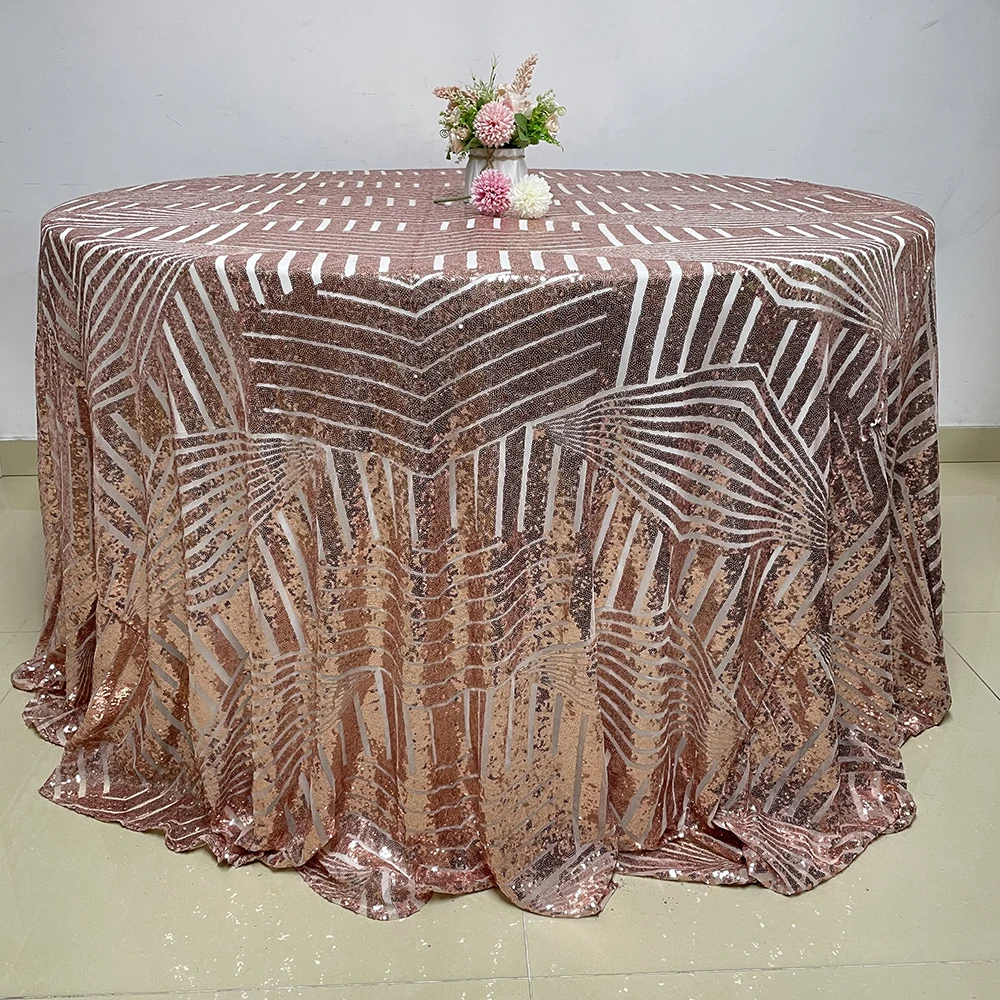 Newfashioned High Quality Wedding  Rose Gold Sequin Tablecloth