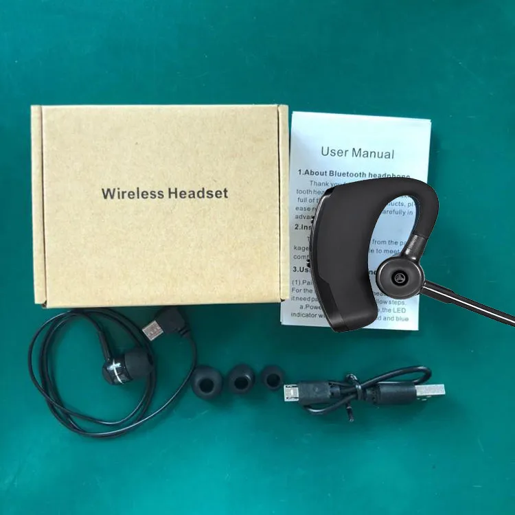 
V8 V9 Stereo Smart BT4.1 Earphone Business Wireless Headset Ear-hook Headphones with Mic For phones 