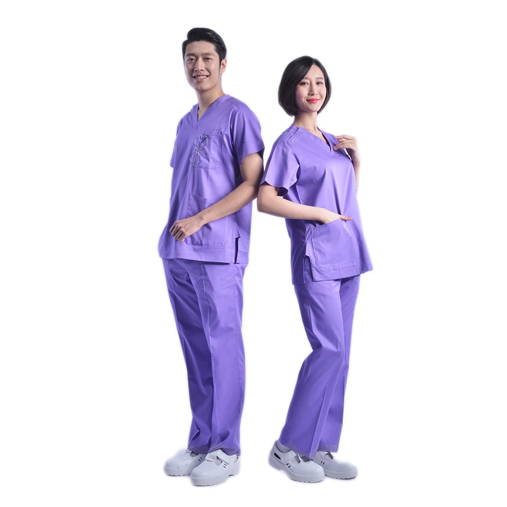 Best sale unisex hospital uniform suit manufacturer nurse medical scrubs polyester and rayon with spandex fabric