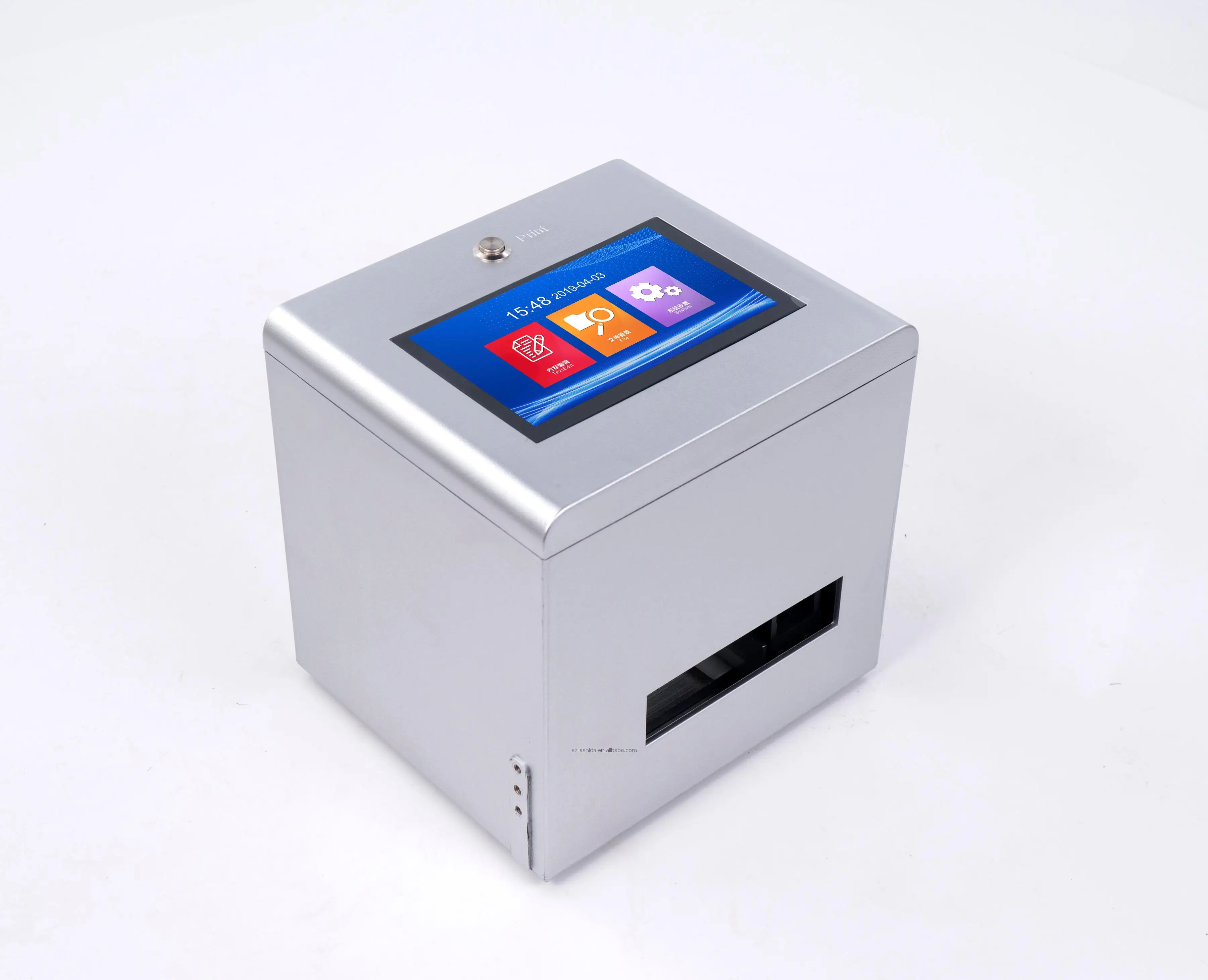 Popular12.7MM Desktop 5 Inch Touch Screen Production Date Printing  QR Code Batch Number Static Inkjet Printer Coding Machine