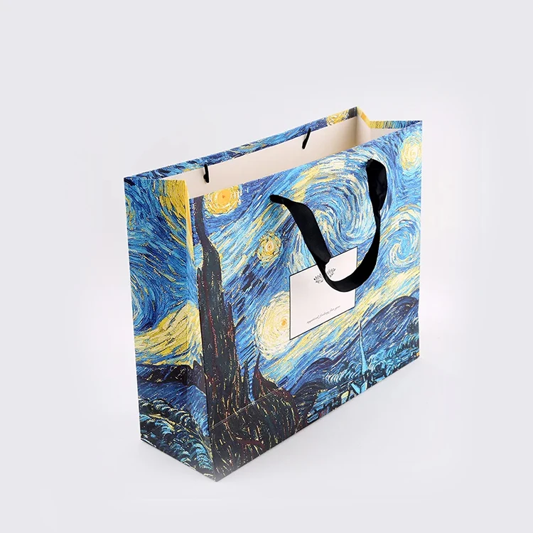 Your Own Logo Boutique Clothing Packaging Bag Garment Shopping Gift Paper Bags With Ribbon Handle