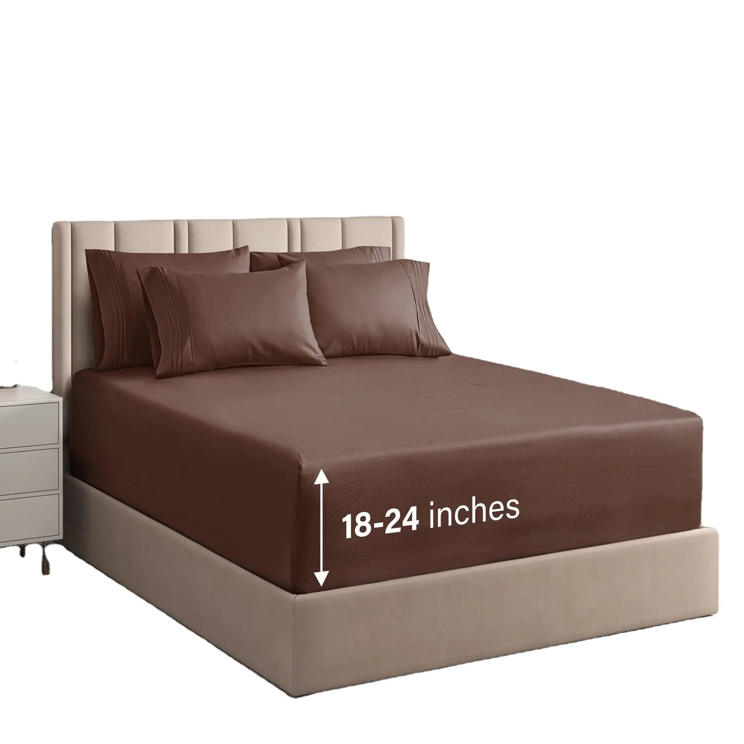 Anyu Manufactures 6 Pcs Bedding Set Fitted Bed Sheet Lightweight Brushed Microfiber 100% Polyester Bed Sheet Set