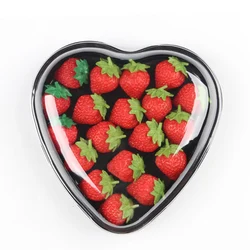 Disposable Heart Shaped Strawberry Fruit Plastic Packaging Clamshell