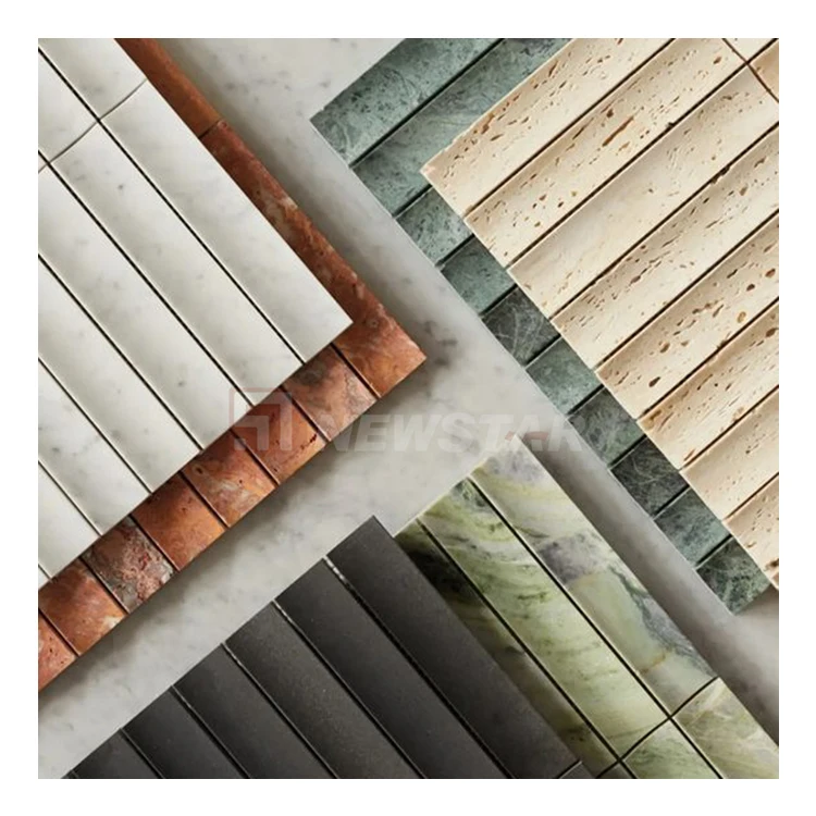 Custom Modern 3d Flute Stand Marble Flute Wall Tile Deco Concave Marble Mosaic Showerrooms Kitchen Fluted Marble Tiles Mosaic