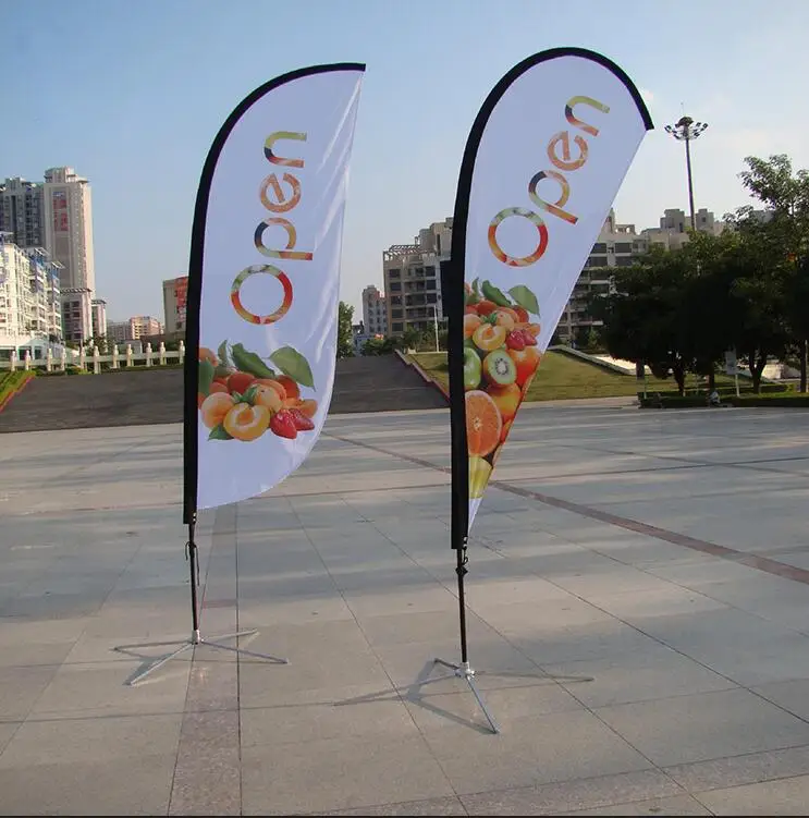 Factory Wholesale Outdoor Heavy Duty Stainless Steel Telescopic Feather Teardrop Flag Pole Banner Hardware Stands