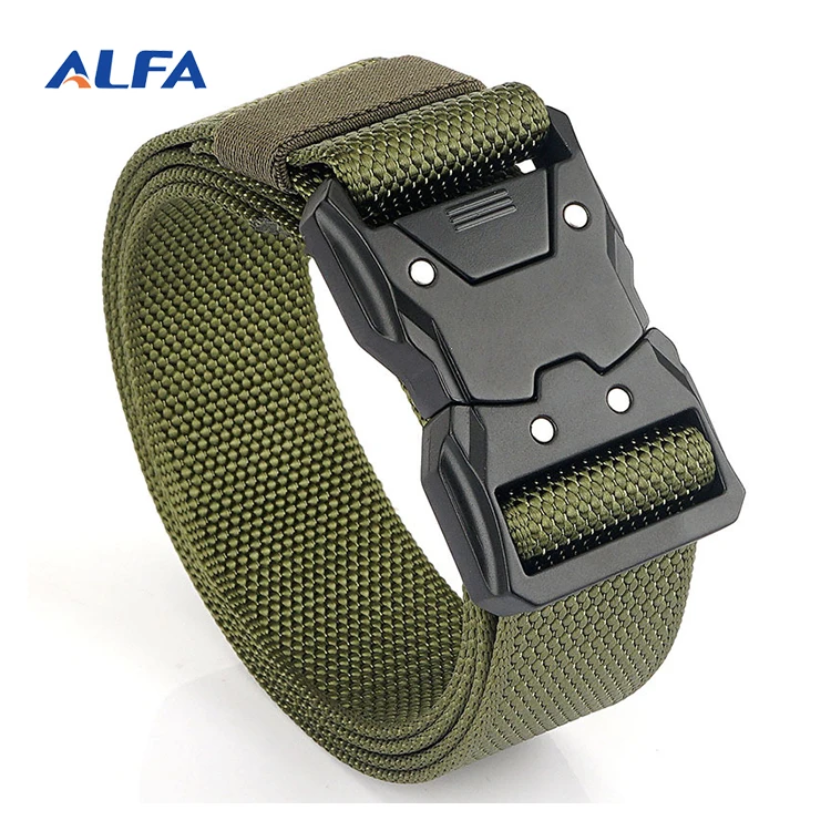 ALFA High  Quality Custom Nylon Belt Black Quick Release Interlocking Tactical Belt Buckles