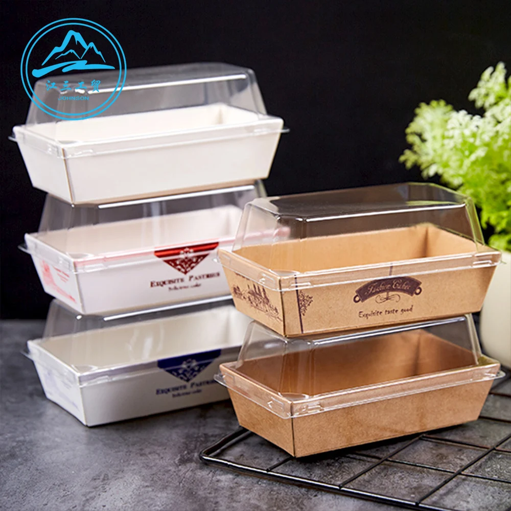 Factory Cake Bread Snack Bakery Food Packing Rdressgular Square Kraft Paper Box Sandwdressrap Box with Plastiprom Dresses China
