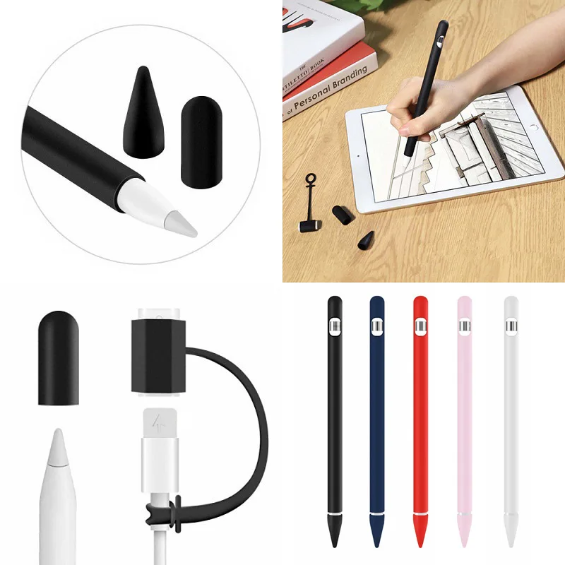 Silicone apple Pencil Holder Case For Apple Pencil 1 2 case Sleeve For iPad Stylus Protective Anti-lost ipencil Cover