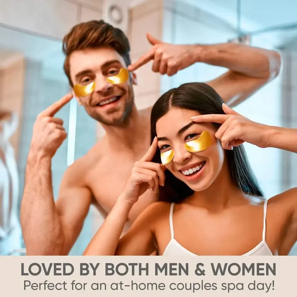 OEM 20 Pairs Dark Circles Remove Amino Acid Collagen 24K Gold Eye Mask Korean Golden Under Eye Patches