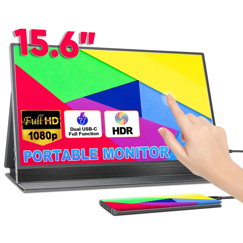 SIBOLAN new technology 15.6 inch 1920 x 1080p Fhd ips lcd display car headrest video touch screen portable USB monitor