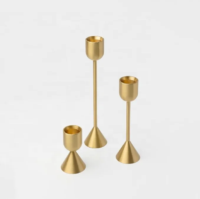 OEM cnc Machining Service custom Brass Gold 9 Inch Taper Candlesticks