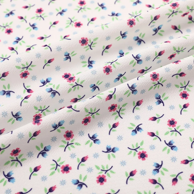 New Design 30D Floral Print Bubble Pleated Crinkle Chiffon Fabric For Dress