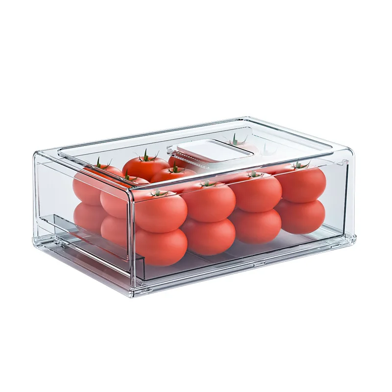 New Design Portable PET Organizer Keeper Refrigerator Food Plastic Storage Box With Lids