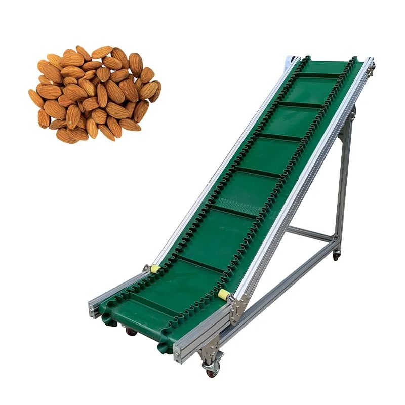 Inclined Belt Conveyor Cleated Double Run Electric Chevron Design Best Inclined Hopper Belt Conveyor System