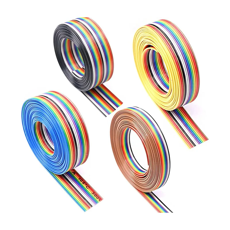 2-жильный 4-контактный провод 5 7 8 ядер 12 14 16 20 26 30 32 контактный 22 AWG 24AWG 16AWG плоский ПВХ ленточный кабель