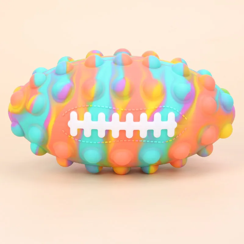Football Stress Reliever Push Bubble Sensory Fidget Toys New Design Popping Silicone Ball Customize Unisex Toy Ball
