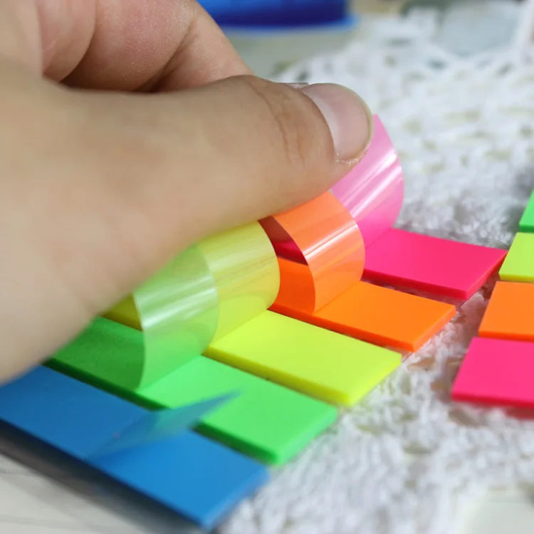 
Memo Pad Custom Neon Page Markers Sticky Note Tabs Colored Index Tabs Flags Fluorescent Pet Sticky Notes Plastic Bookmark 