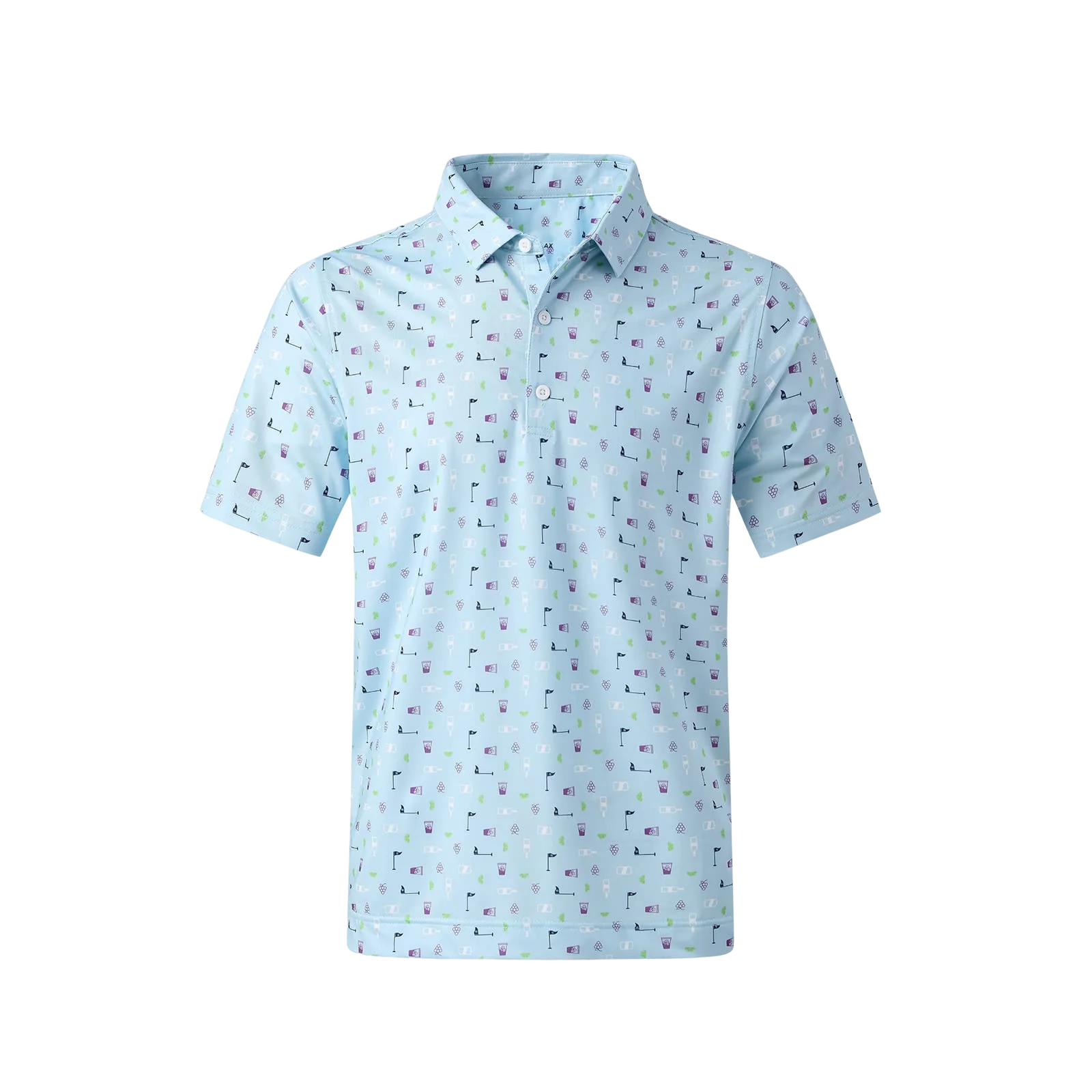 OEM sublimation 100 polyester graphic pattern printed oversized button down golf clothes men polo t shirts custom logo