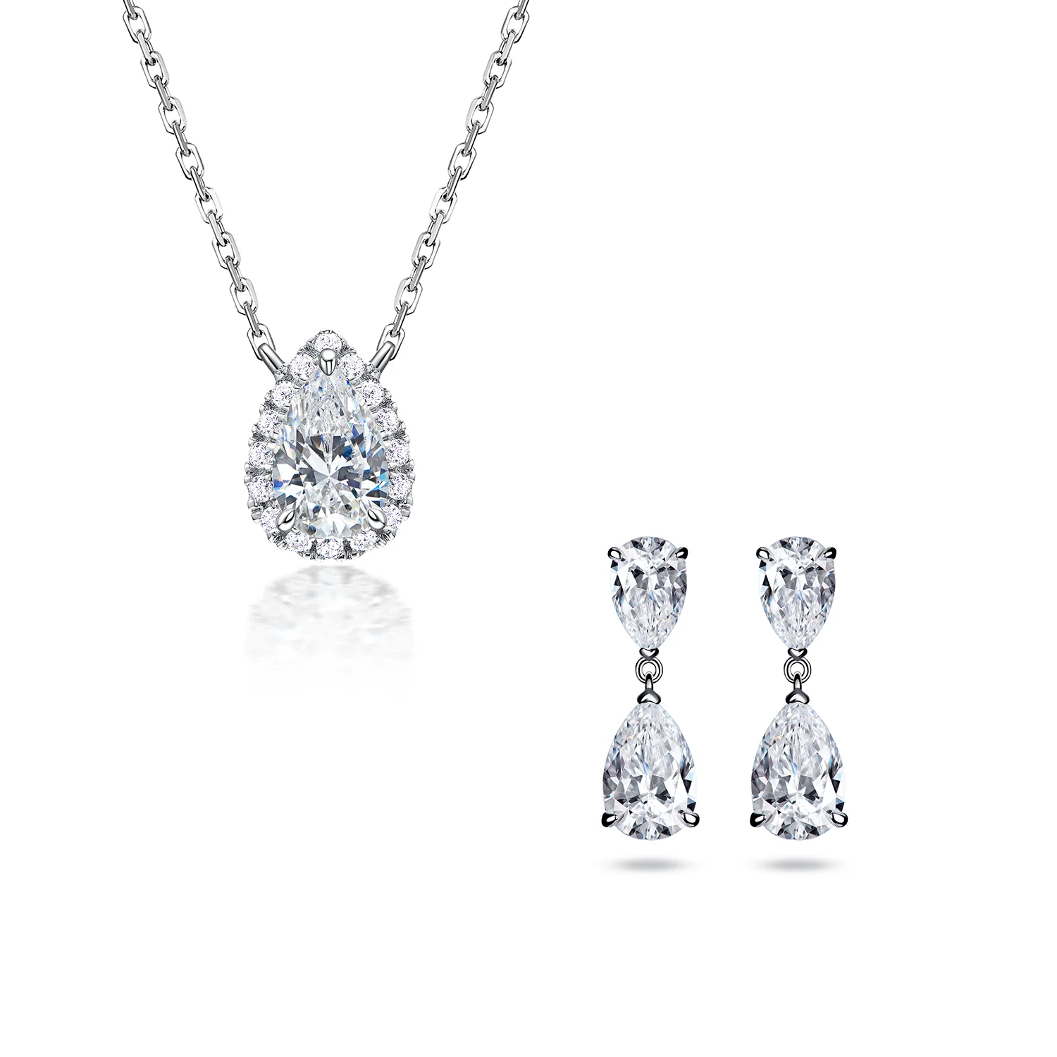 Custom Designer Earrings And Necklace Jewelry Sets 925 sterling silver zircon diamond wifey  dainty jewelry set