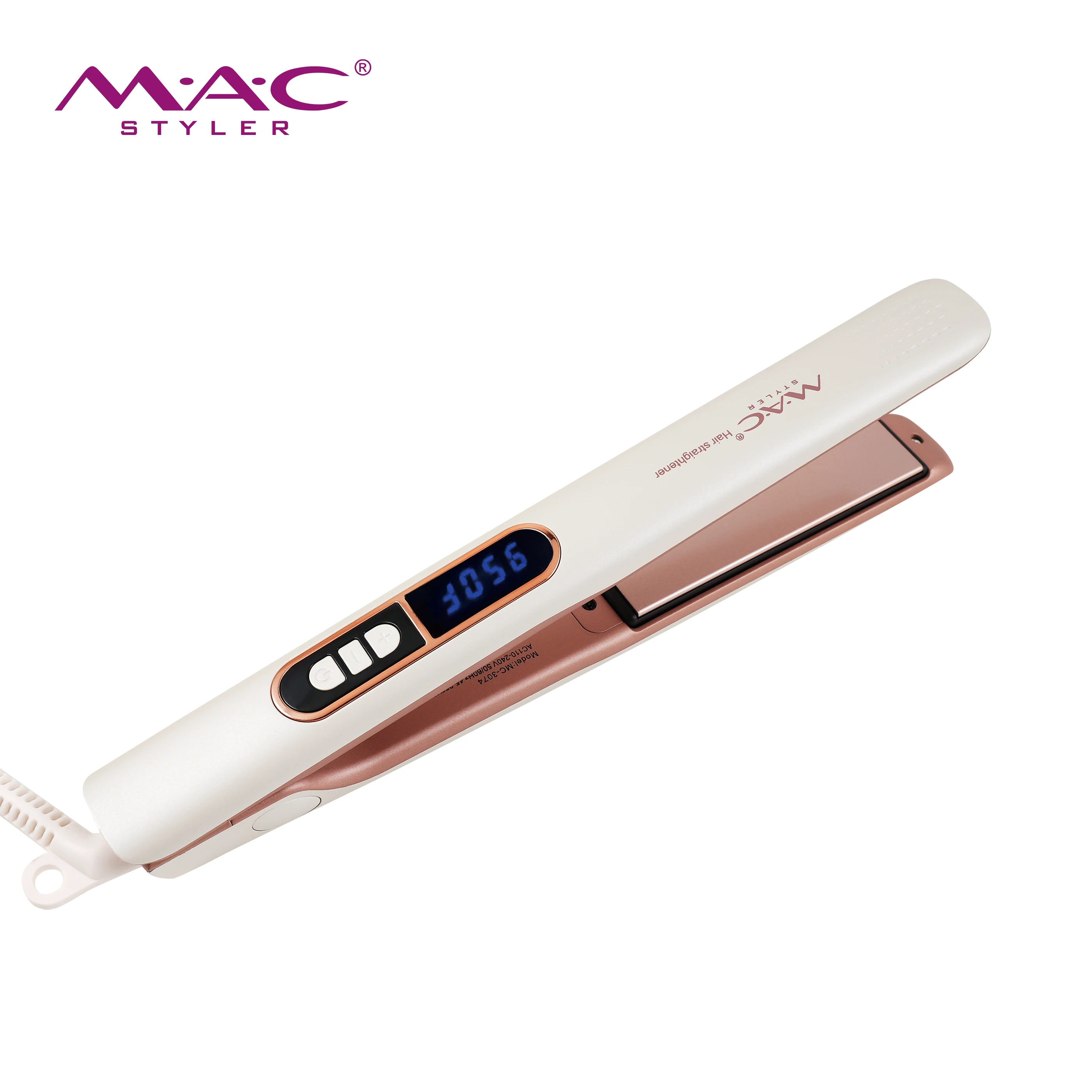 Professional White Color 950F Hair Flat Iron Tourmaline Ceramic Flat Irons Hair Straightener With Private Label