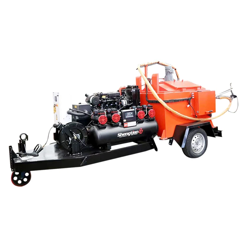 Customized 500 Liter Cement Pavement Sealing Machine 4-Cylinder Air Compressor Crack Cleaning Road Sealing Machines
