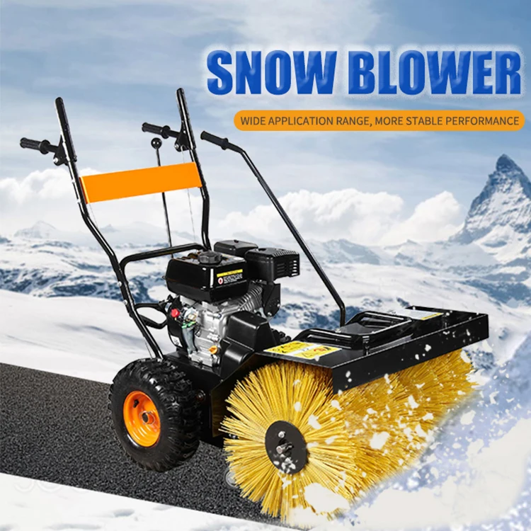 mini gasoline road sweeper gas powered snow blower attachment atv
