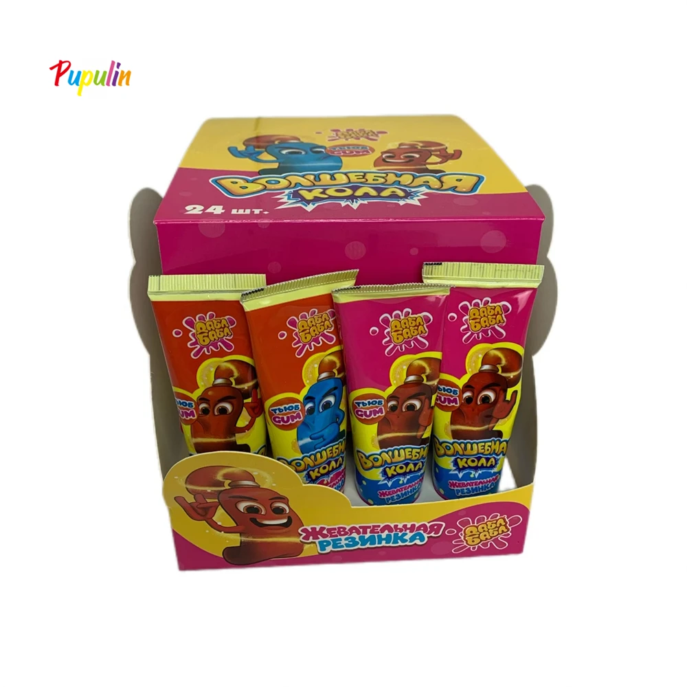 Hot Sell Cola Flavor Liquid Bubble Gum in Tube with Funny Toothpaste Shape Bubble Gum Paste for kids and Teenager