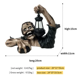 garden decorations Resin Zombie Crafts halloween horror  ornaments Zobie bust desk decoration statues lantern folk crafts