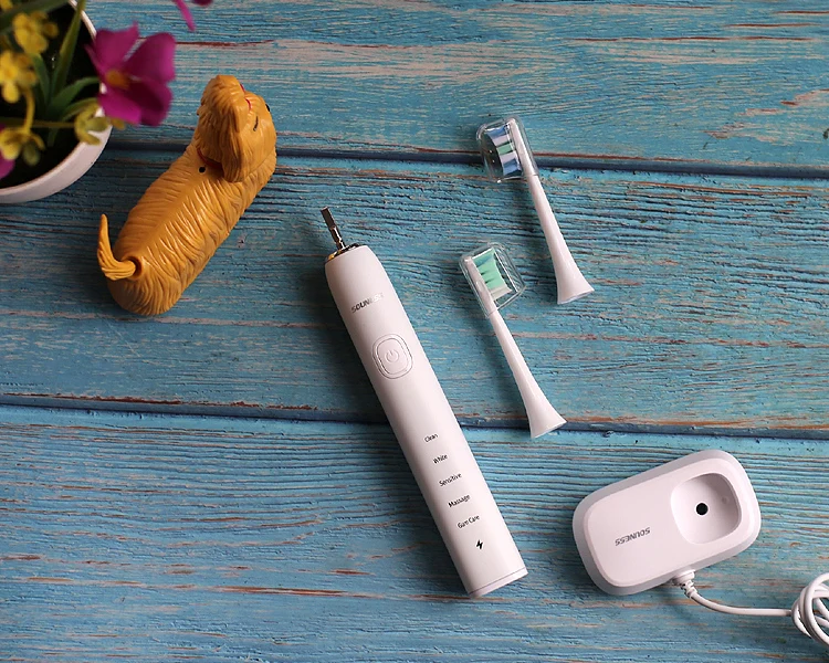 IPX7 Водонепроницаемая электрическая звуковая зубная щетка перезаряжаемая звуковая электрическая зубная щетка