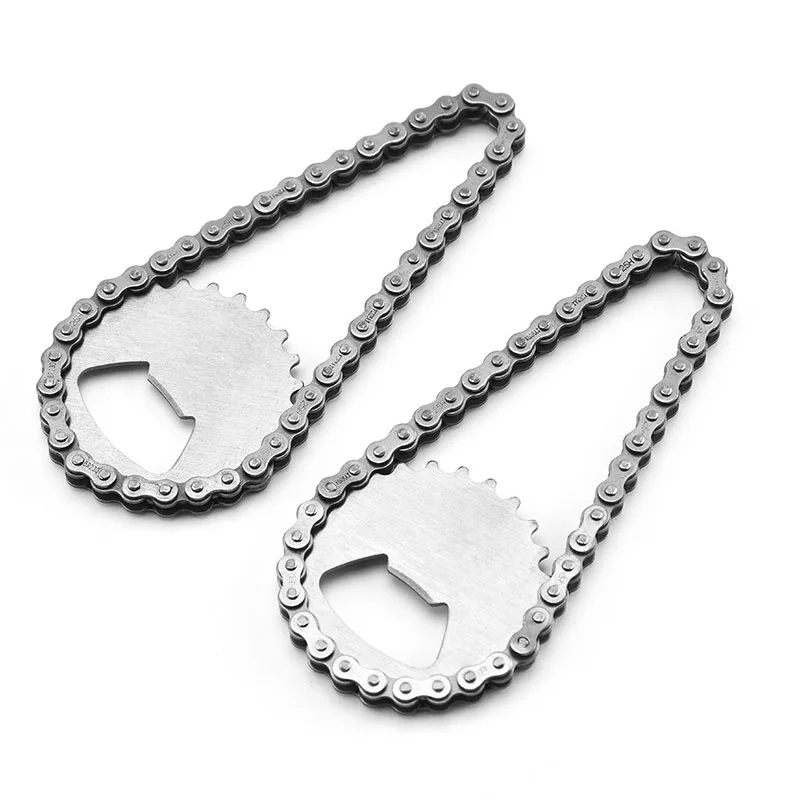 Novelty Personalized Custom Bike Chain Stainless Steel Bottle Beer Opener with Laser Engraving Logo