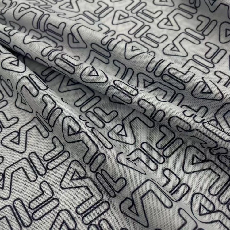 
No MOQ Digital printed logo design polyester spandex stretch soft knit mesh fabric 