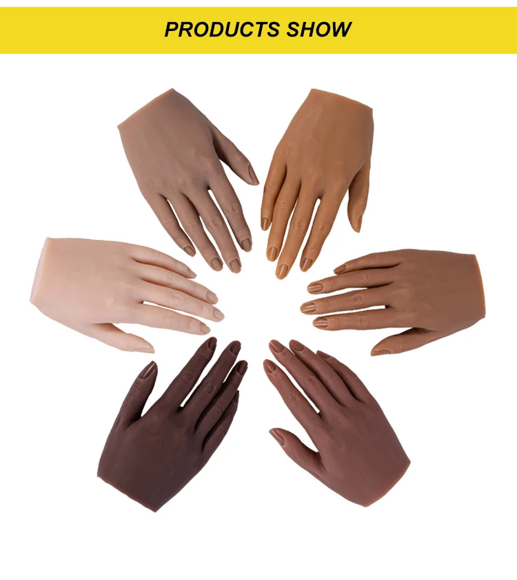 Тренировки искусства ногтя ручной жуткая Реалистичная силиконовая Стразы для ногтей для рук для обучения нанесению акрила практики