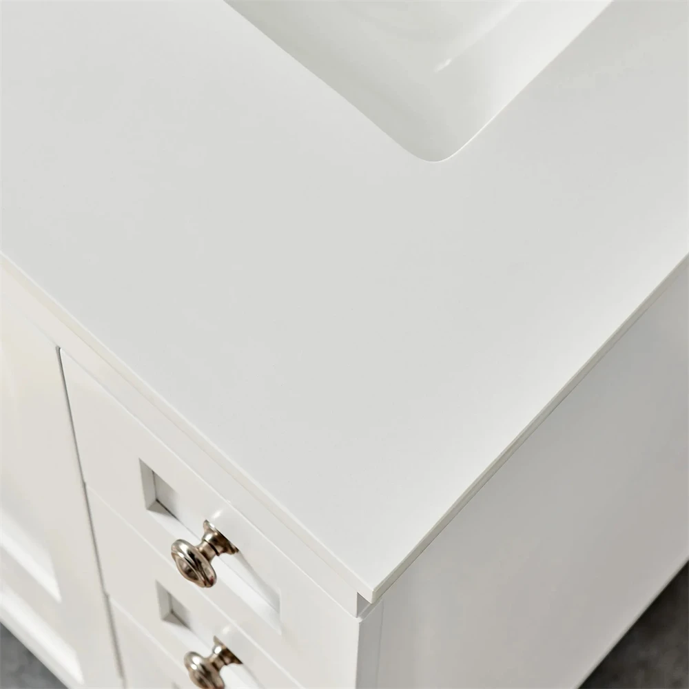 Fashionable Vanity Handmade Solid Wood High-End Environmental Paint Bathroom Cabinet