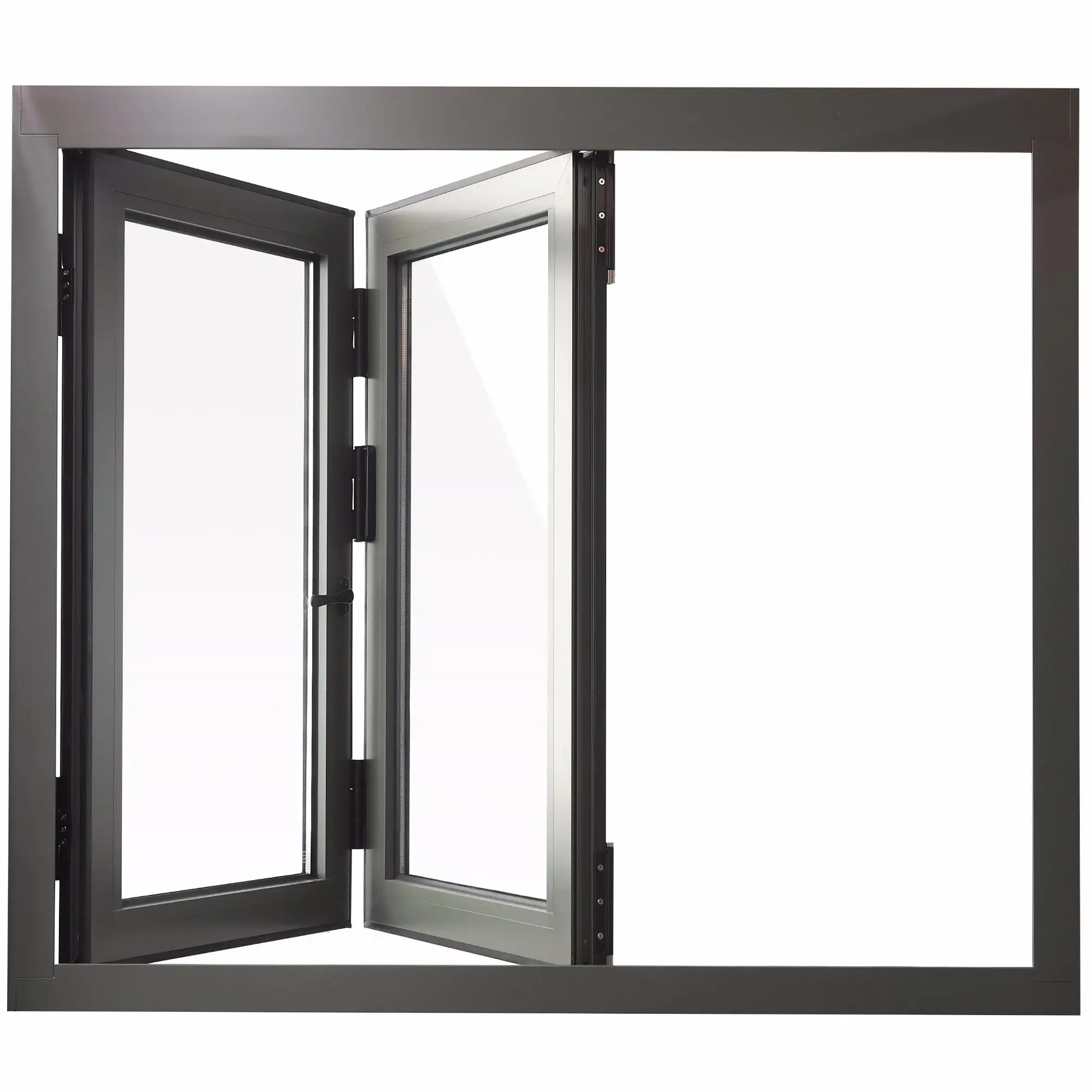 Aluminium Factory Cheap Price Dark Khaki Accordion Window Triple Glazed Fold sliding Glass Windows