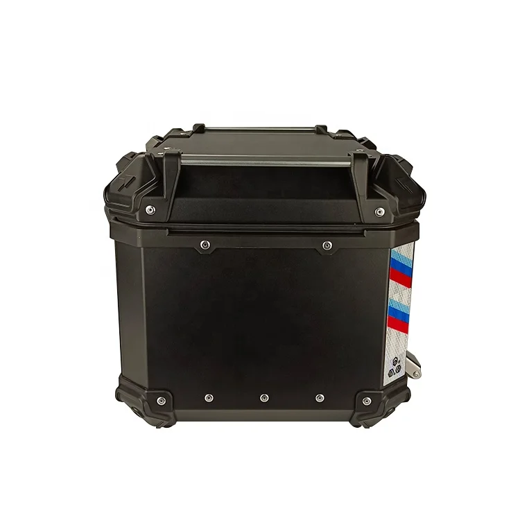 Private Brand F2-MOTO 45L Black Aluminium Helmet Tail Box Case Motorcycle Metal Top Box