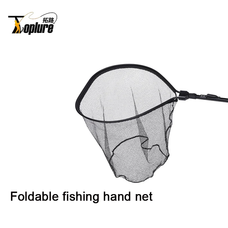 Fly Fishing Hand Net 80cm Aluminum Alloy Telescoping  Fast Folding Fishing Net Telescopic Landing Fishing Net