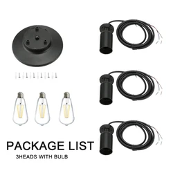 3/6/8/12 Leds Retro Chandelier Vintage Light E27 85-265V 4W ST64 Bulb Pendent Light Lampara Cafe Dining Office Bar Decoration