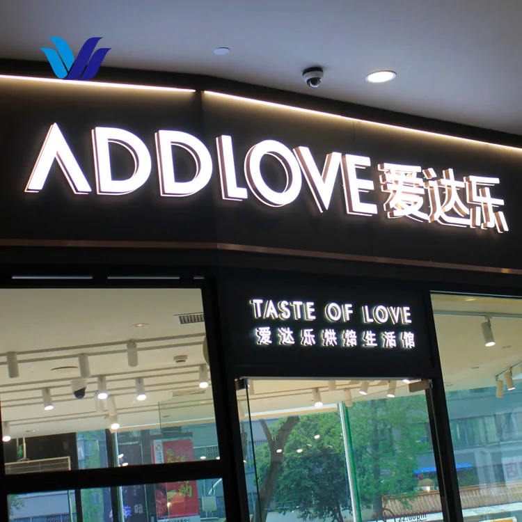 HONGSEN Custom Electronic Signs 3D LED Acrylic Letter Wall Logo Sign backlit metal channel letter for shop