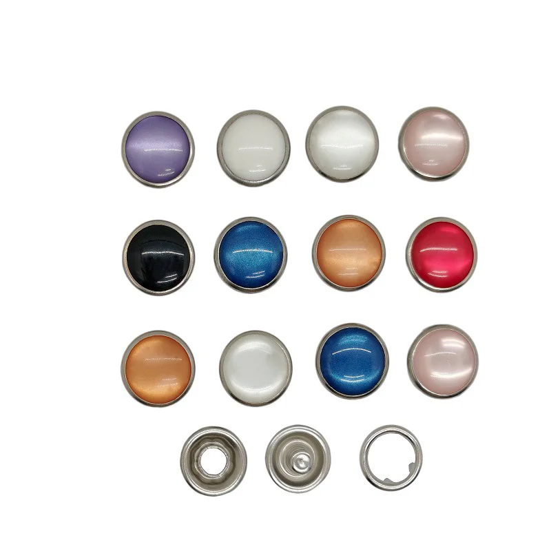 Snap fastener 11.5mm pearl prong button rhinestone buttons for clothes