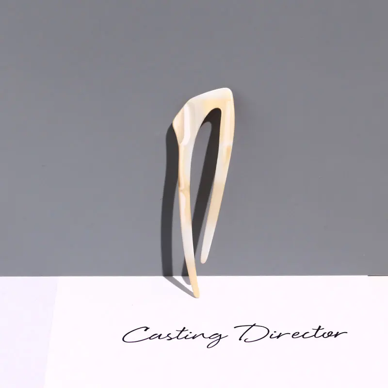 korean hot sale fancy small clips for girls hair pins stylish women u shaped pin for hair styling cellulose acetate hair fork