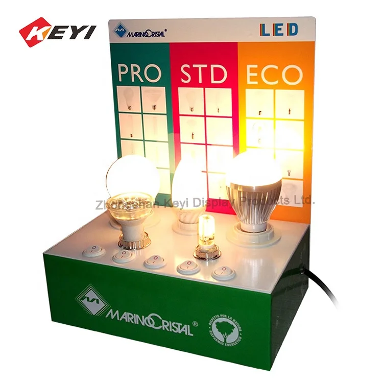 Custom Promotion metal Led Light E27 Bulb Display Tester Stand Bulb Display Rack