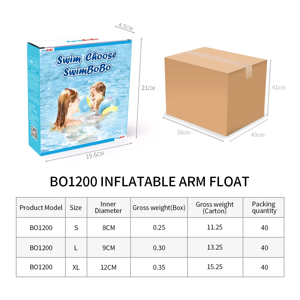Swimbobo factory custom new softness comfort kids float baby inflatable swimming arm ring children sleeve swim float