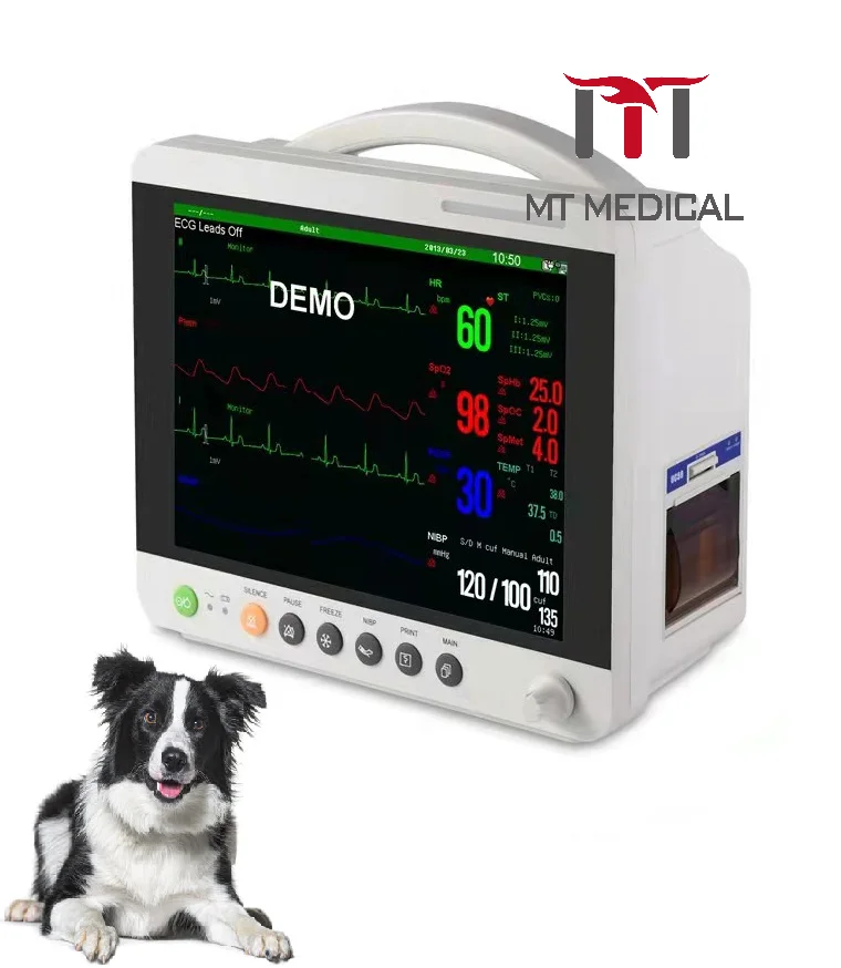 MT MEDICAL  Veterinary Anesthesia Monitoring Vital Signs ECG ETCO2 Monitor Multiparametro Veterinarios Trolley Vet Monitor