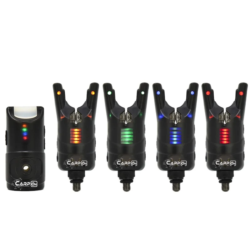 High quality Colorful LED light wireless carp fishing bite alarm 1+4 set